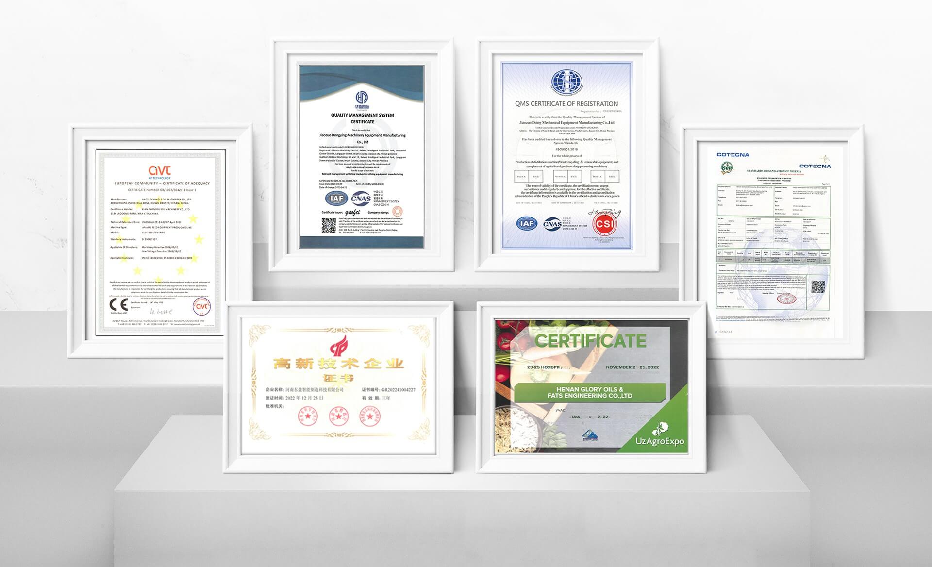 DOING Factory Certificate