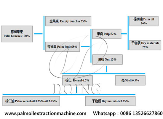 How many tons of oil palm fruits does it need to produce 1 ton of palm oil?