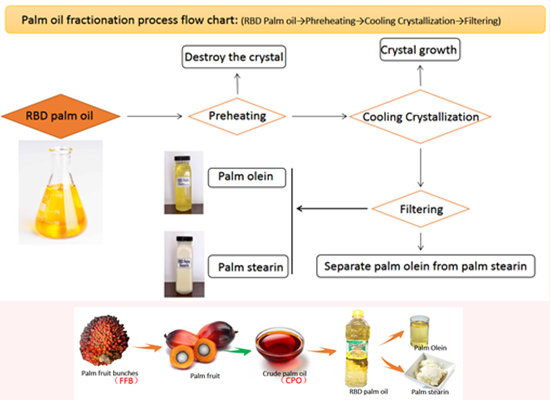 Palm oil fractionatin process flow chart