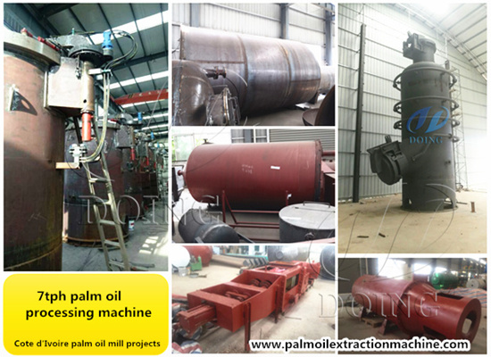 Machines used in Cote d'Ivoire palm oil mill plant project are in production