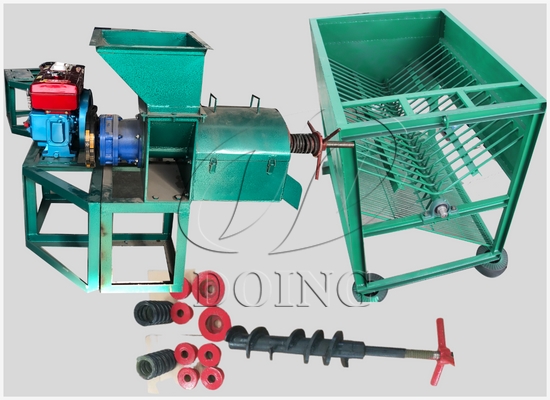 Indonesian client bought palm fruit thresher and palm oil expeller machine from Henan Glory Company