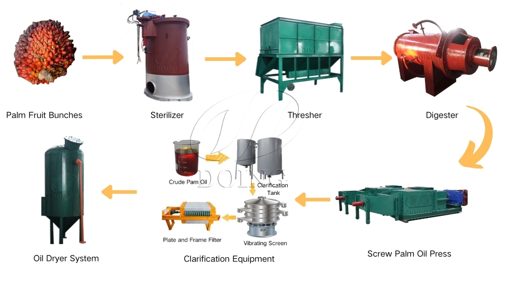 Palm oil processing steps
