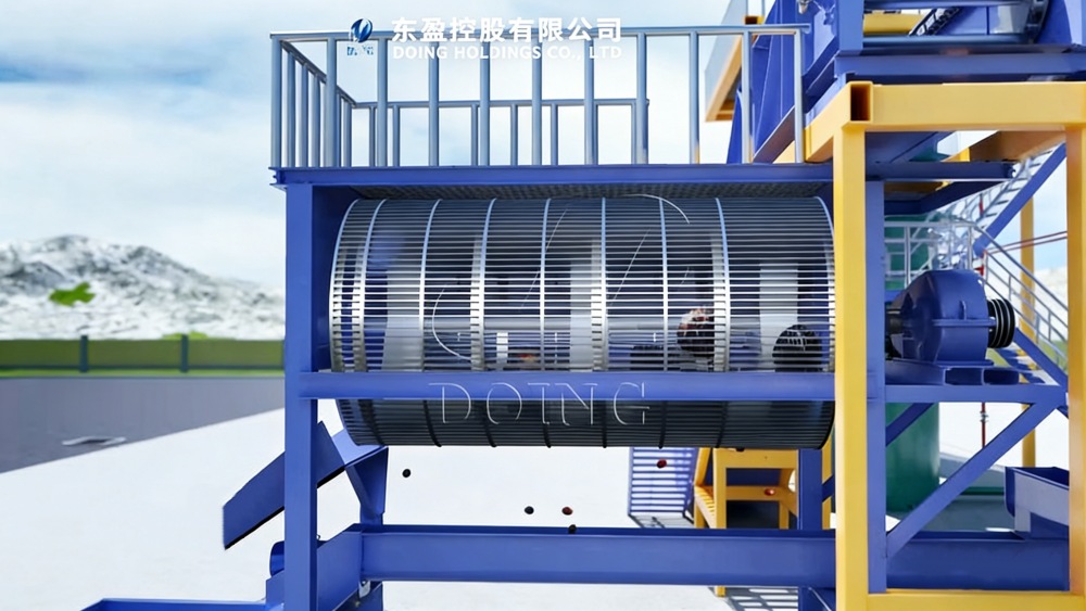 Drum type palm fruit thresher