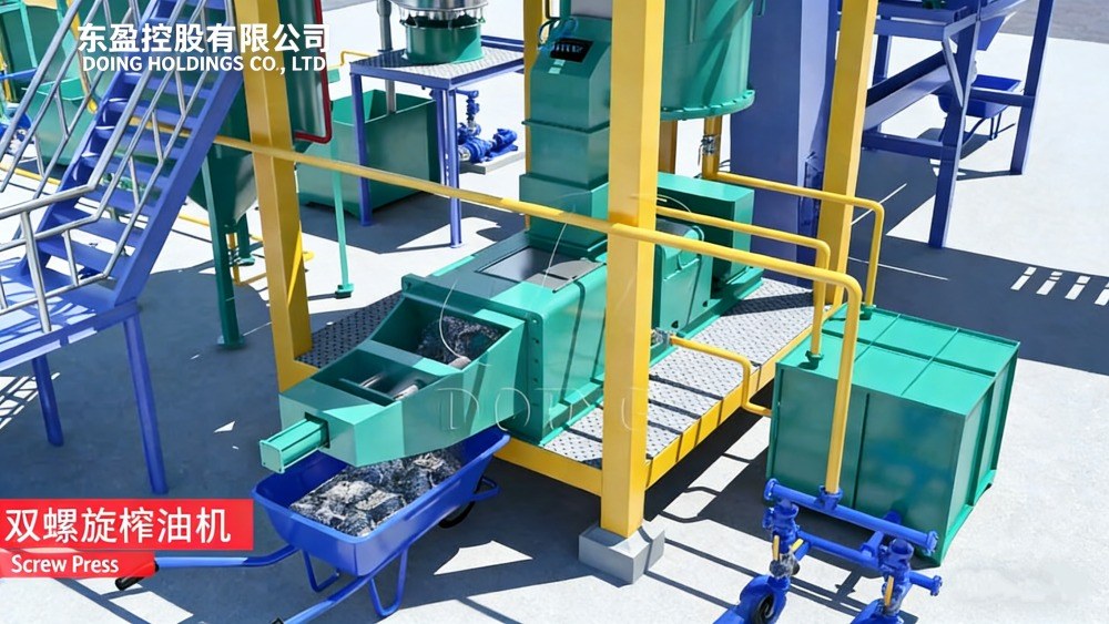 Double screw palm oil presser