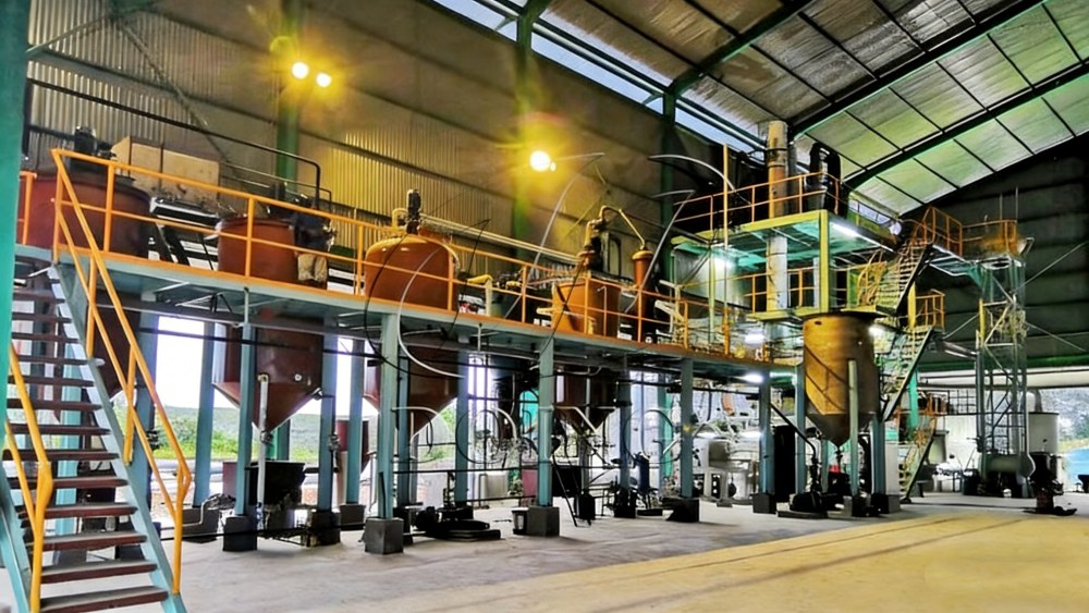 Semi-continuous type crude palm oil refinery plant