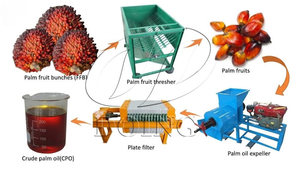 500 kg/h palm oil processing machine