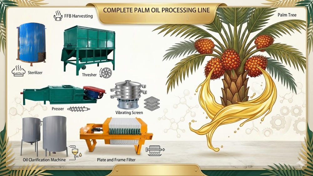1tph palm oil processing machine