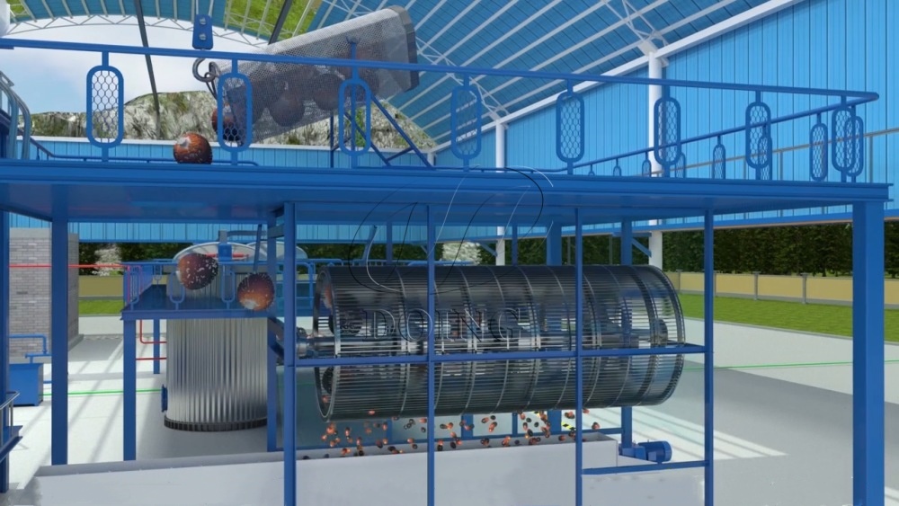 Palm fruit thresher