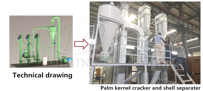 palm kernel crusher and shell separater