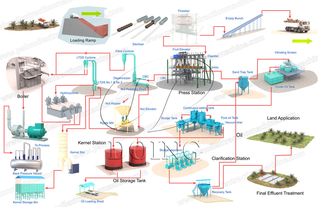 palm oil processing process flow chart