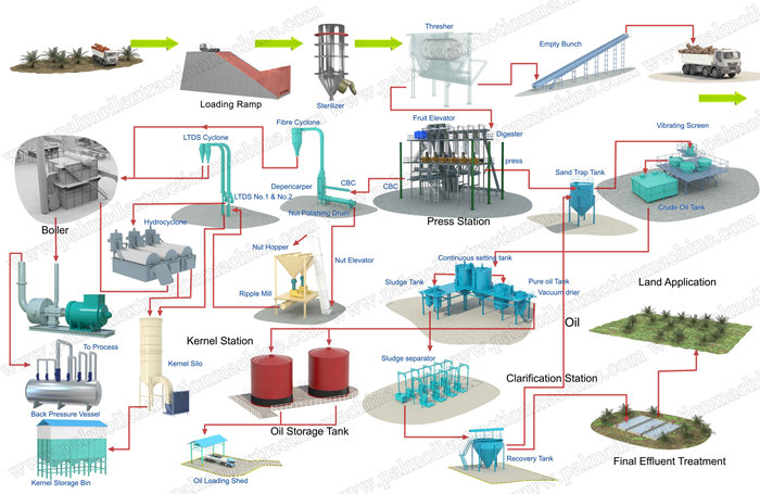 large palm oil processing mill