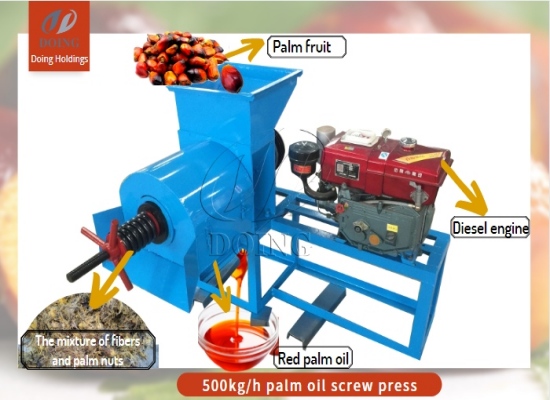 Liberian customer procures a 500kg/h palm oil press machine from Henan Glory