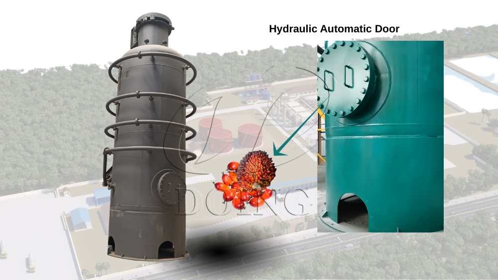 Stérilisateur vertical automatique à vapeur pour fruits de palme